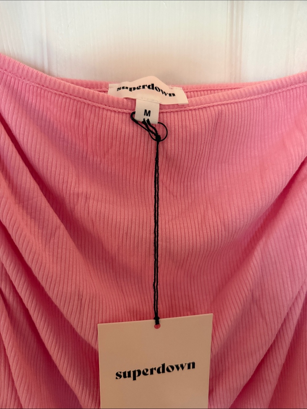 Superdown Pink Ribbed Ruffle-Trim Camisole - Picture 2 of 4
